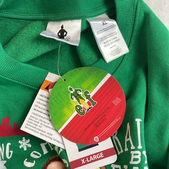 Talking Buddy the Elf Ugly Christmas Sweatshirt with Voice Sound Box, Size XL - Picture 6 of 10